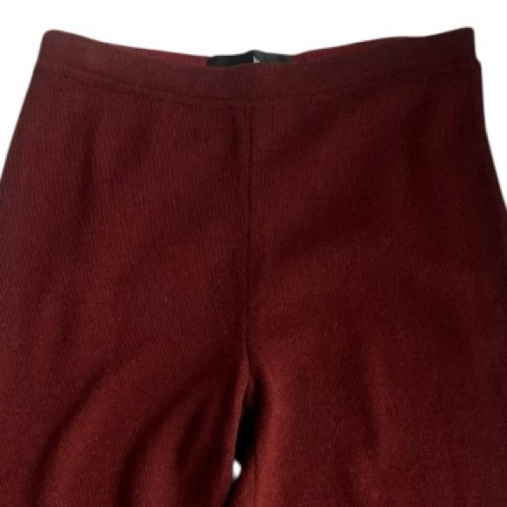 Peruvian Connection Burgundy Straight Leg Wool Blend High Waist Knit Pants M - Picture 5 of 9